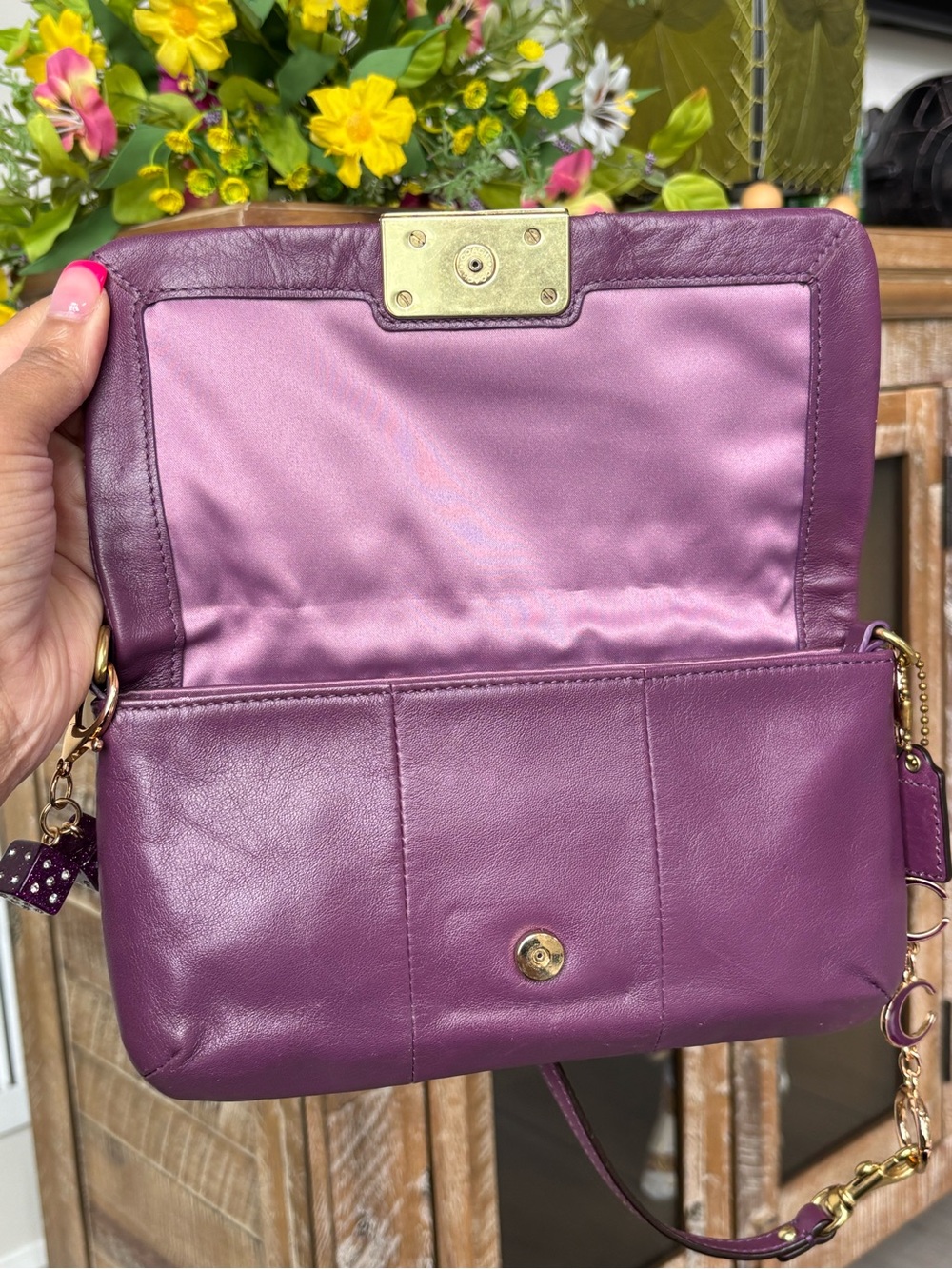 💜🎲Y2k COACH Kristin Large Wristlet Mini Bag🎲💜 - Picture 8 of 9
